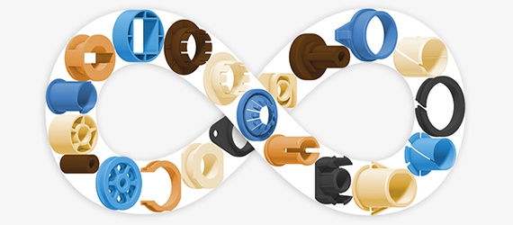 iglidur 고성능 폴리머로 제작된 다양한 구성품