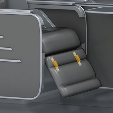 항공기 내부: 발받침의 drylin 프로파일 가이드
