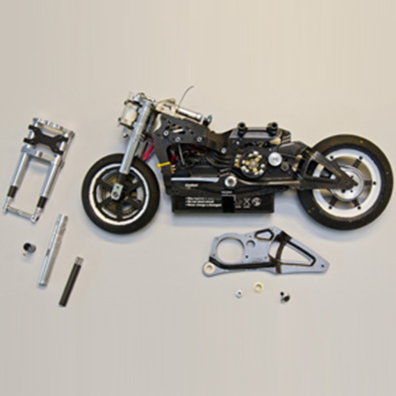 RC 자전거의 내부 구조 및 적용된 iglidur® 플레인 베어링