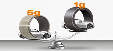 iglidur 플라스틱 플레인 베어링의 무게 장점